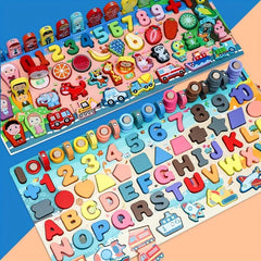 Montessori Wooden Toys Kids' Number Letter Traffic Busy Board Math Toy