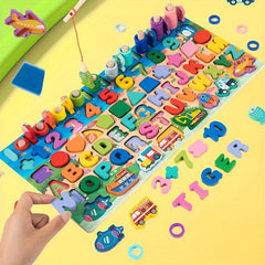 Montessori Wooden Toys Kids' Number Letter Traffic Busy Board Math Toy
