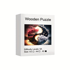 Yin Yang Sun Moon Tree Of Life Wooden Puzzle