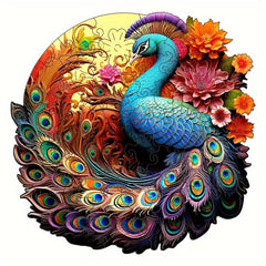 Colorful Peacock Wooden Jigsaw Puzzle