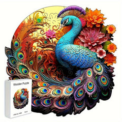 Colorful Peacock Wooden Jigsaw Puzzle