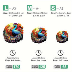 Colorful Peacock Wooden Jigsaw Puzzle