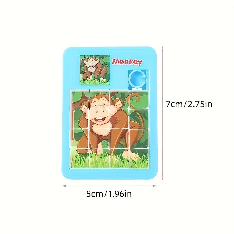 5pcs Cartoon Animal Sliding Puzzle Educational Toy for Kids Gift