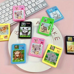 5pcs Cartoon Animal Sliding Puzzle Educational Toy for Kids Gift
