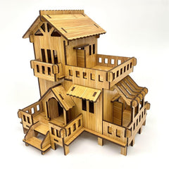 Wooden 3D Puzzle Building Models DIY Laser Cut Assembly Kit