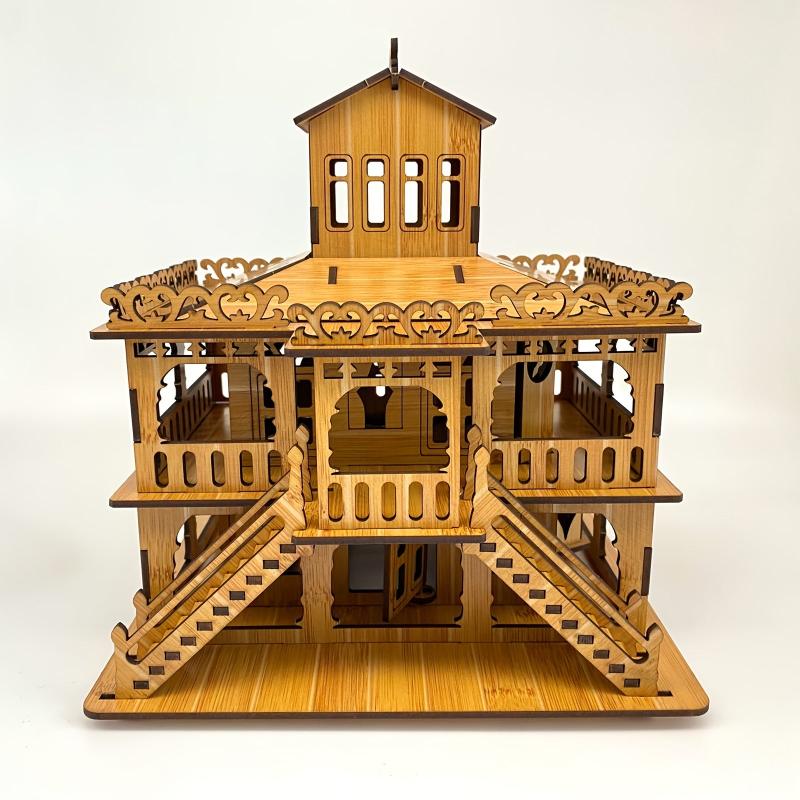 Wooden 3D Puzzle Building Models DIY Laser Cut Assembly Kit