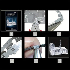 Metal Toy Castle Building 3D Puzzle Notre Dame House Model