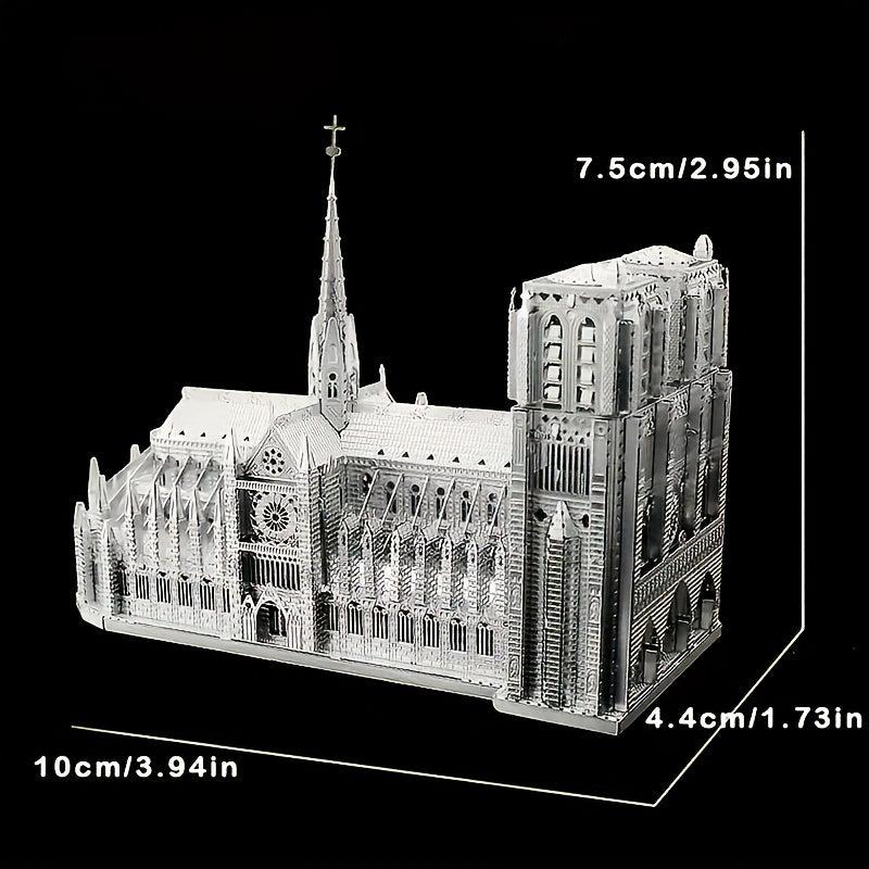 Metal Toy Castle Building 3D Puzzle Notre Dame House Model