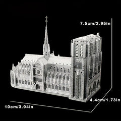 Metal Toy Castle Building 3D Puzzle Notre Dame House Model