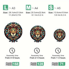 Colorful Lion Wooden Jigsaw Puzzle - Unique Gift