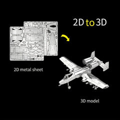 DIY Metal Assembly Toy Airplane Model 3D Stereoscopic Puzzle Fighter Hand
