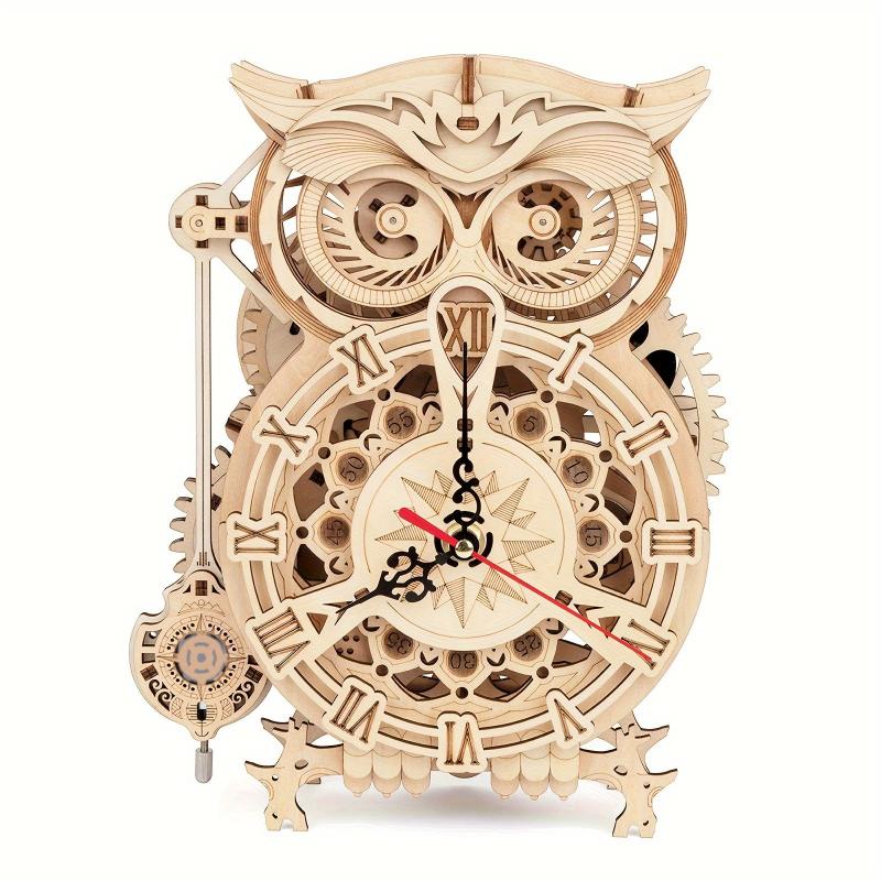 3D Wooden Owl Clock Model Kit Desk Clock Home Decor Unique Gift For Kids