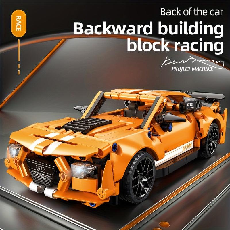 478pcs Orange Sports Car Building Block Model Building Toys for Adults and Kids