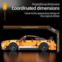 478pcs Orange Sports Car Building Block Model Building Toys for Adults and Kids