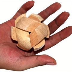 Wooden Hole Lock Brain Puzzle Toy Football Game