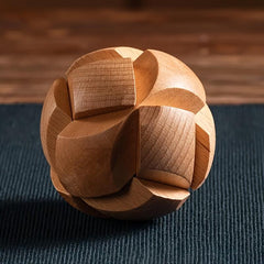 Wooden Hole Lock Brain Puzzle Toy Football Game