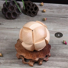 Wooden Hole Lock Brain Puzzle Toy Football Game