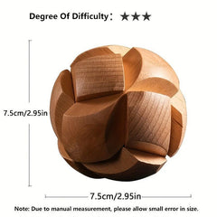 Wooden Hole Lock Brain Puzzle Toy Football Game
