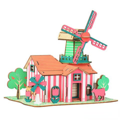 3D Wooden Puzzle Starry Sky Small Hotel DIY Toy