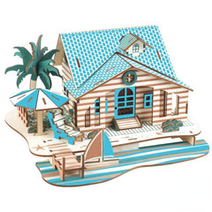 3D Wooden Puzzle Starry Sky Small Hotel DIY Toy