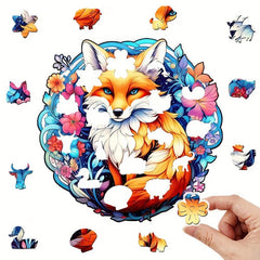 Wooden Fox Puzzle Irregular Shape Christmas Gift