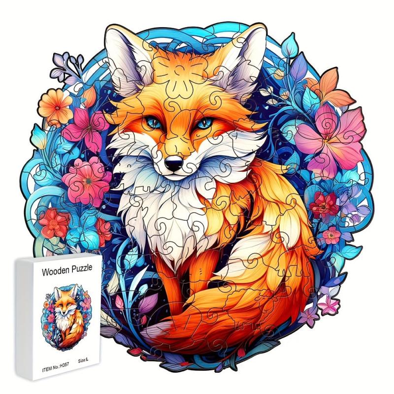 Wooden Fox Puzzle Irregular Shape Christmas Gift