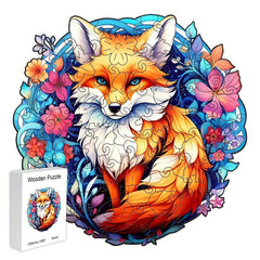 Wooden Fox Puzzle Irregular Shape Christmas Gift