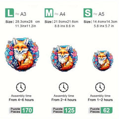 Wooden Fox Puzzle Irregular Shape Christmas Gift