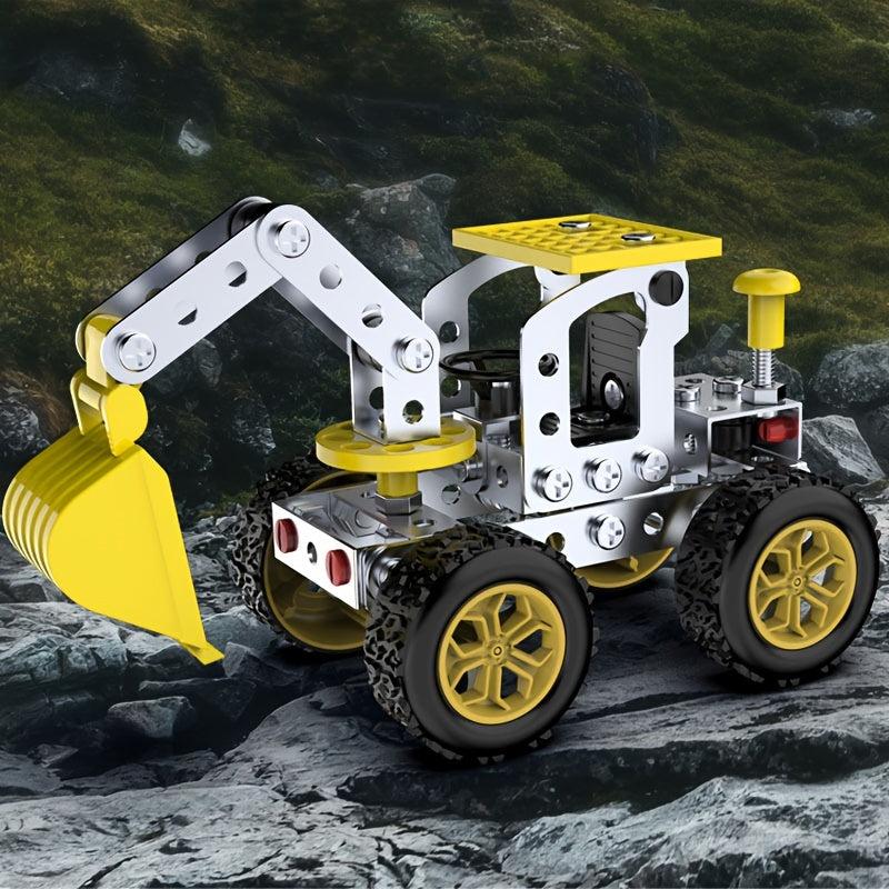3D Assembly Engineering Vehicle Model Excavator Metal Toy Building Blocks