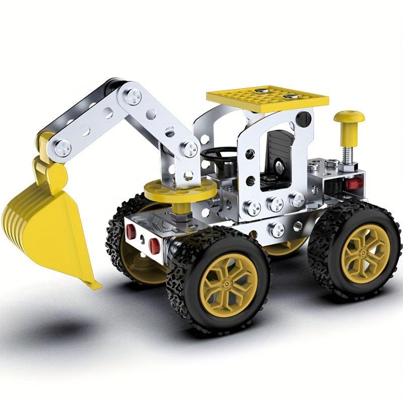 3D Assembly Engineering Vehicle Model Excavator Metal Toy Building Blocks