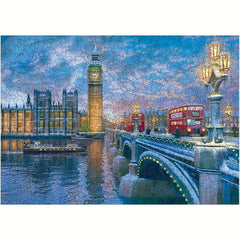 Winter London Bridge Wooden Puzzle Colorful DIY Wooden Crafts