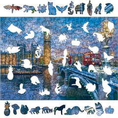 Winter London Bridge Wooden Puzzle Colorful DIY Wooden Crafts
