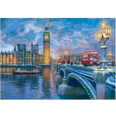 Winter London Bridge Wooden Puzzle Colorful DIY Wooden Crafts
