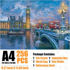 Winter London Bridge Wooden Puzzle Colorful DIY Wooden Crafts