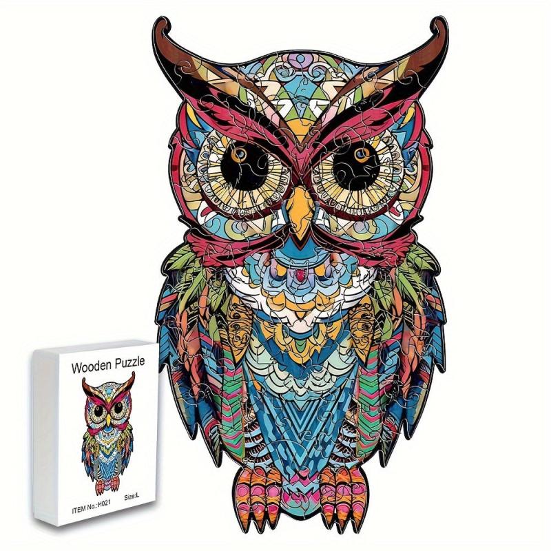 Wooden Owl Puzzle Irregular Shape Christmas Gift Adult Stress Reduction