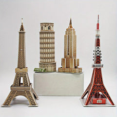 DIY 3D Jigsaw Tower Puzzle Toys - Eiffel Tower & Leaning Tower of Pisa