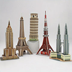 DIY 3D Jigsaw Tower Puzzle Toys - Eiffel Tower & Leaning Tower of Pisa