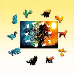 Wooden Animal Fragment Puzzle Creative Game