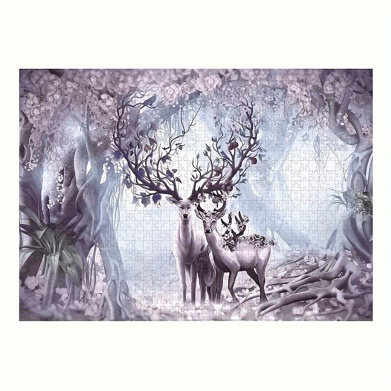 1000 Pieces Puzzle Elk In The Forest Educational Game Perfect Gift