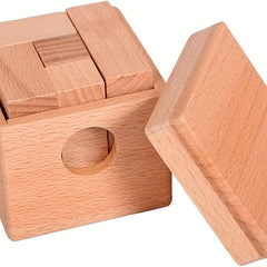 Wooden Cube Puzzle 7pcs IQ Brain Game Toy Gift