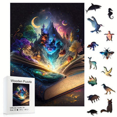 Magic Book Forest Puzzle - Irregular Animal-shaped Wooden Puzzle
