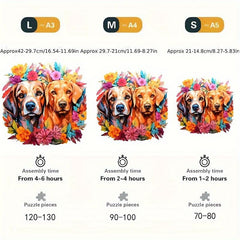 Dog Wooden Educational Toys Unique Wooden Puzzle Games With Shape For Adults