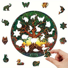 Wooden Puzzle Tree Of Life Irregular Shape Stress Reduction Gift