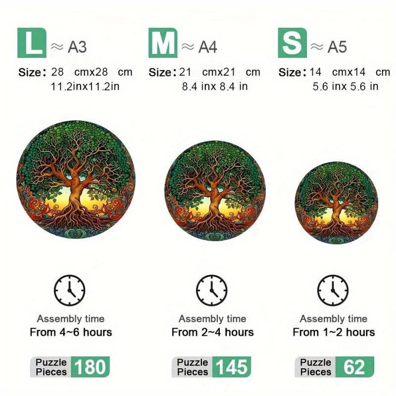 Wooden Puzzle Tree Of Life Irregular Shape Stress Reduction Gift