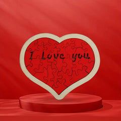 Heart Shaped Wooden Puzzle Toy Educational Building Blocks Jigsaw Puzzles