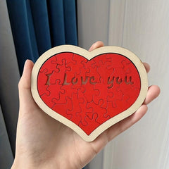 Heart Shaped Wooden Puzzle Toy Educational Building Blocks Jigsaw Puzzles