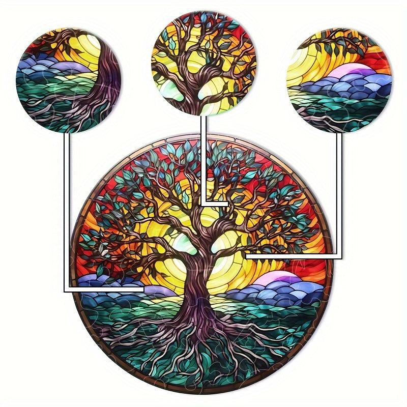 Wooden Puzzle High Puzzle Shape Unique Tree Of Life Adult Wooden Puzzle Gift
