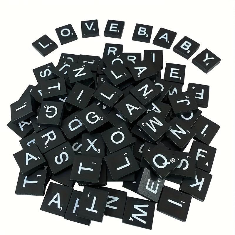 Red Alphabet Coasters & Scrabble Crossword Game, Holiday Decoration