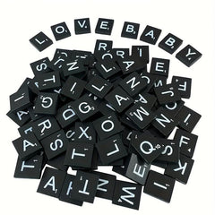 Red Alphabet Coasters & Scrabble Crossword Game, Holiday Decoration