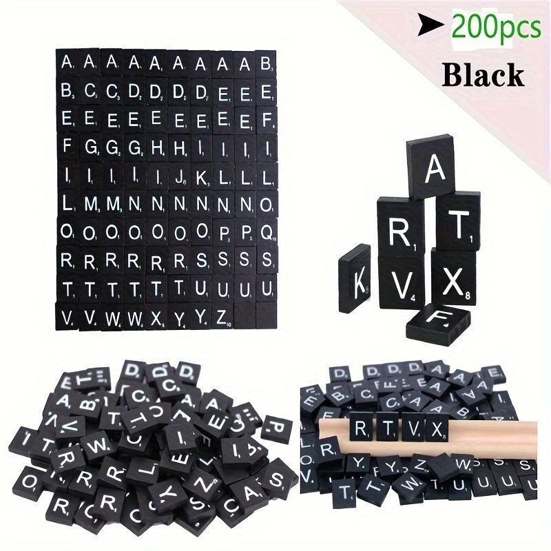 Red Alphabet Coasters & Scrabble Crossword Game, Holiday Decoration